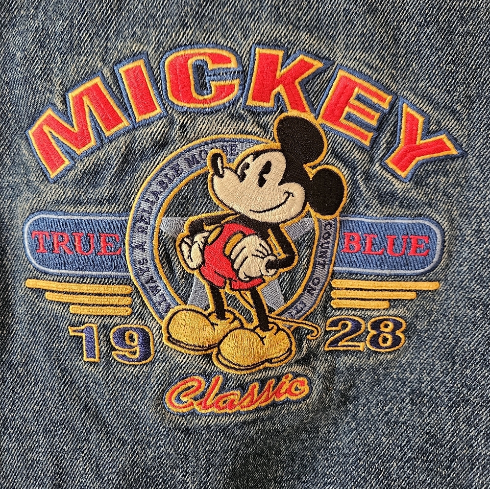 VTG Disney Store Mickey Classic 1928 True Blue Embroidered Jacket Size 7/8 YS - Picture 6 of 8